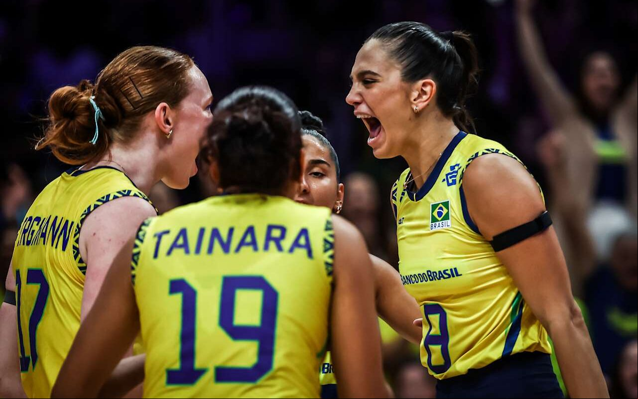 Brasileiras tiveram jogo difícil, mas venceram (Foto: Divulgação / VNL)